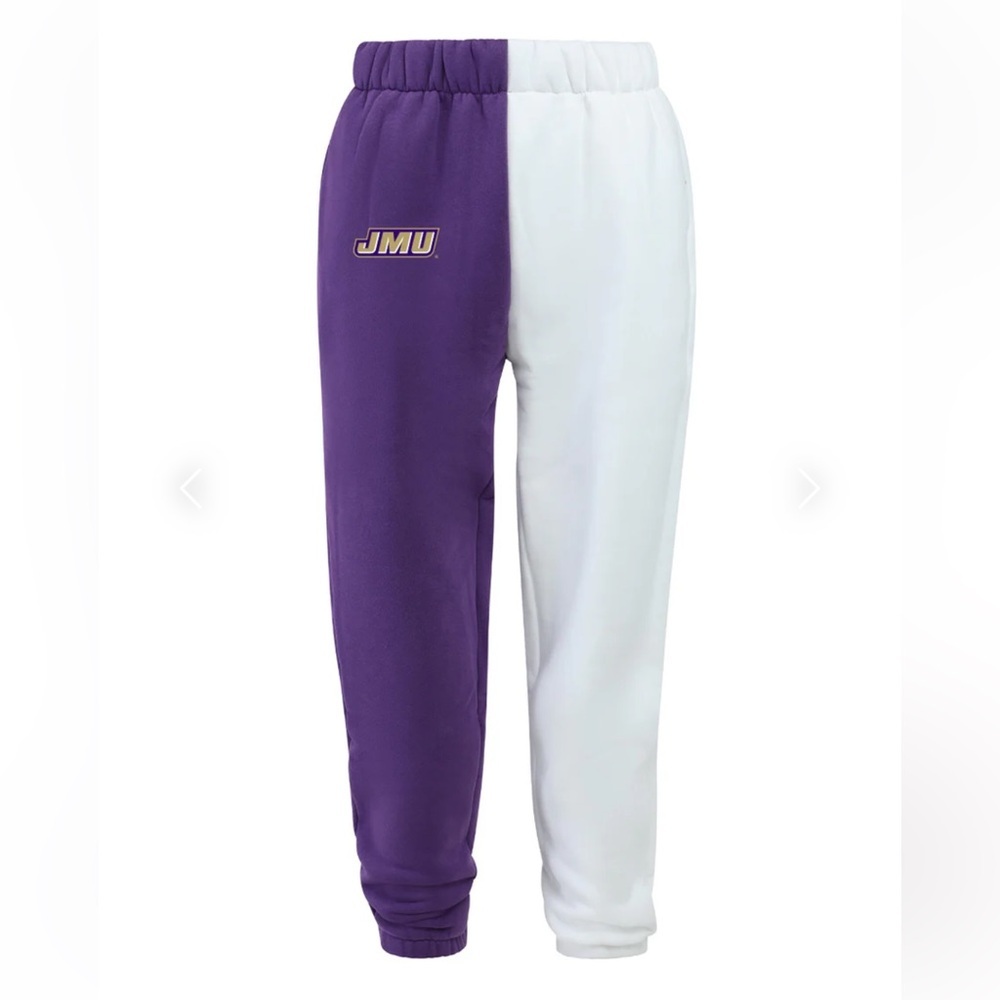 NWT ✨ Hype Purple & White Split Joggers with JMU Logo Size medium 💜 🤍